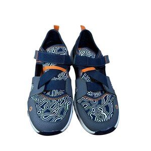 Merrell Kid's Size Hydro Free Roam Grey Navy Blue Orange No Lace Sneakers Sz 7M